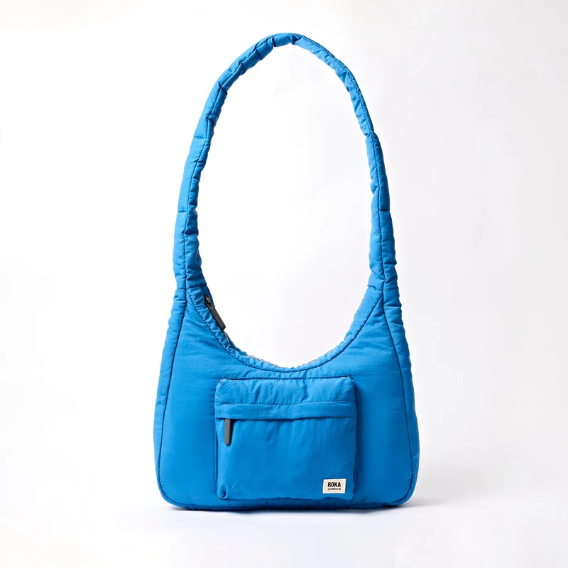 ROKA Belsize Malibu Blue Medium Gerecyclede Taslon Tas