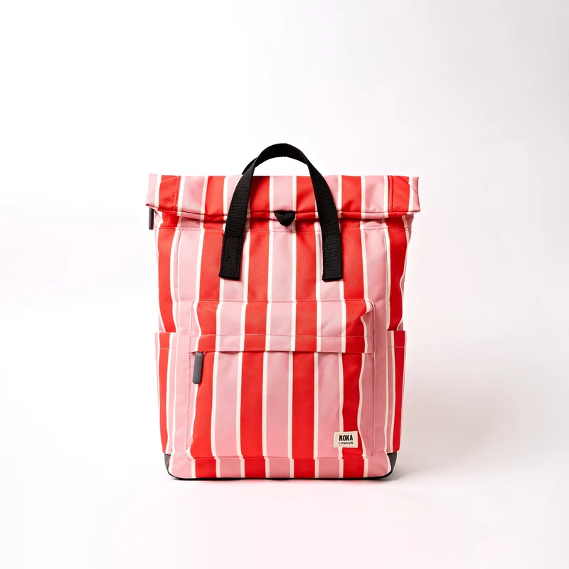 ROKA Canfield B Seaside Stripe Medium Tas van gerecycled canvas