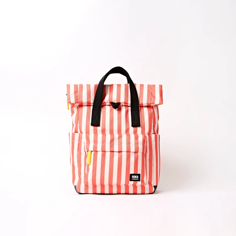 ROKA Canfield B Coral Stripe Kleine Tas van Gerecycled Canvas