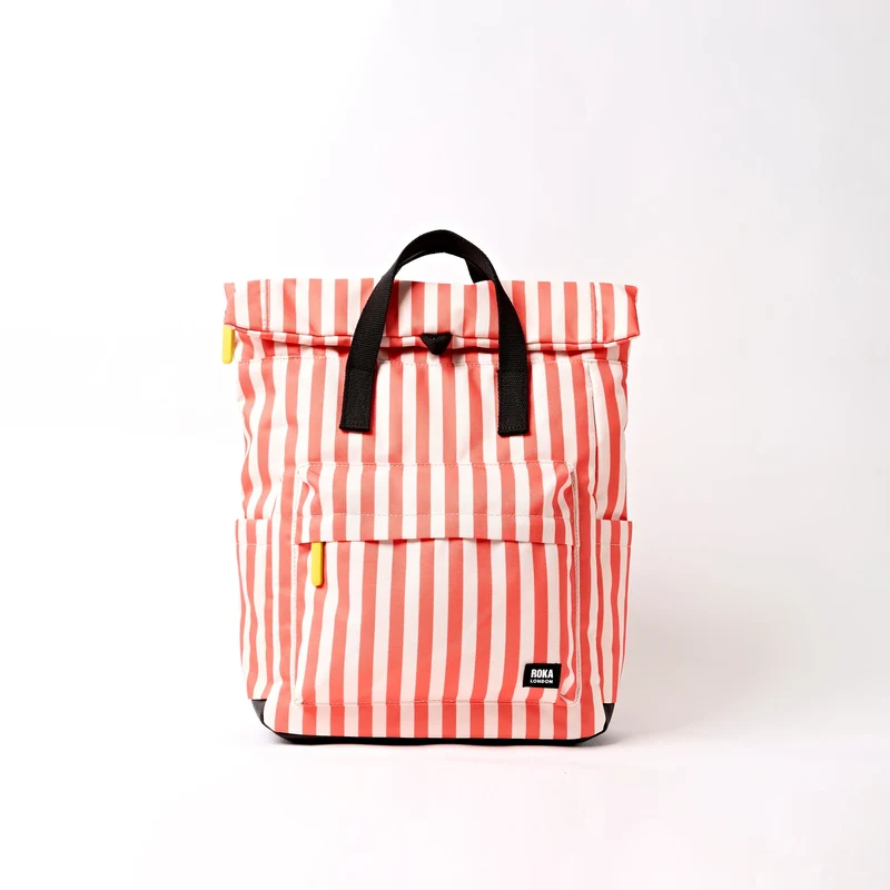 ROKA Canfield B Koraalstreep Medium Tas van Gerecycled Canvas