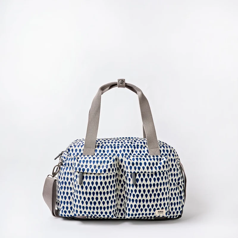 ROKA Gatwick Kleine Tas van Gerecycled Canvas | Denim Rain Indigo