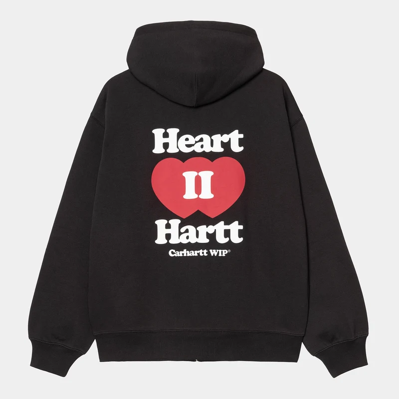 Carhartt WIP Heren Heart II Hartt Sweat Hoodie | Zwart