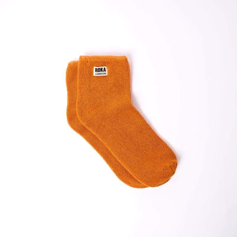 ROKA Watford biologische katoenen crop sokken | Verbrande oranje