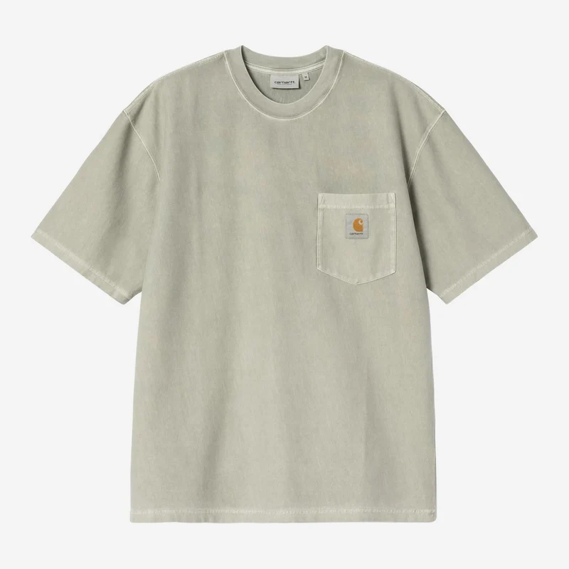 Carhartt WIP T-shirt met losse zakken voor heren | Schaduwgroen geverfd