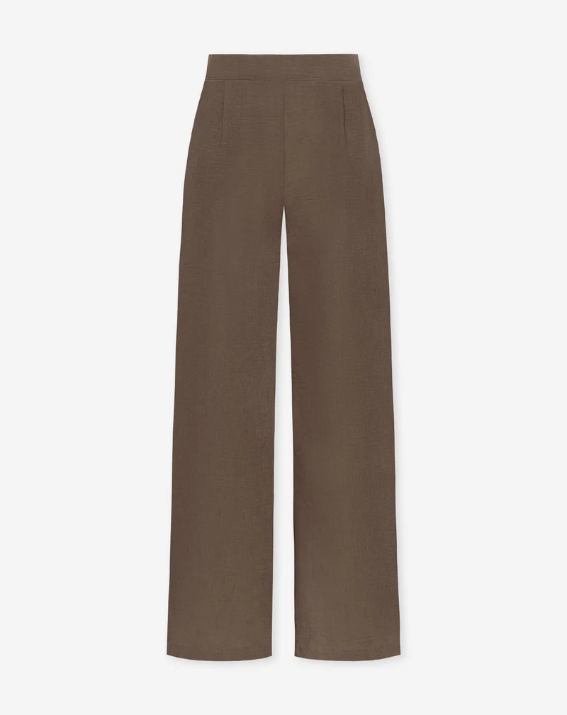 IZZY LINEN STRAIGHT LEG PANTS BRUIN