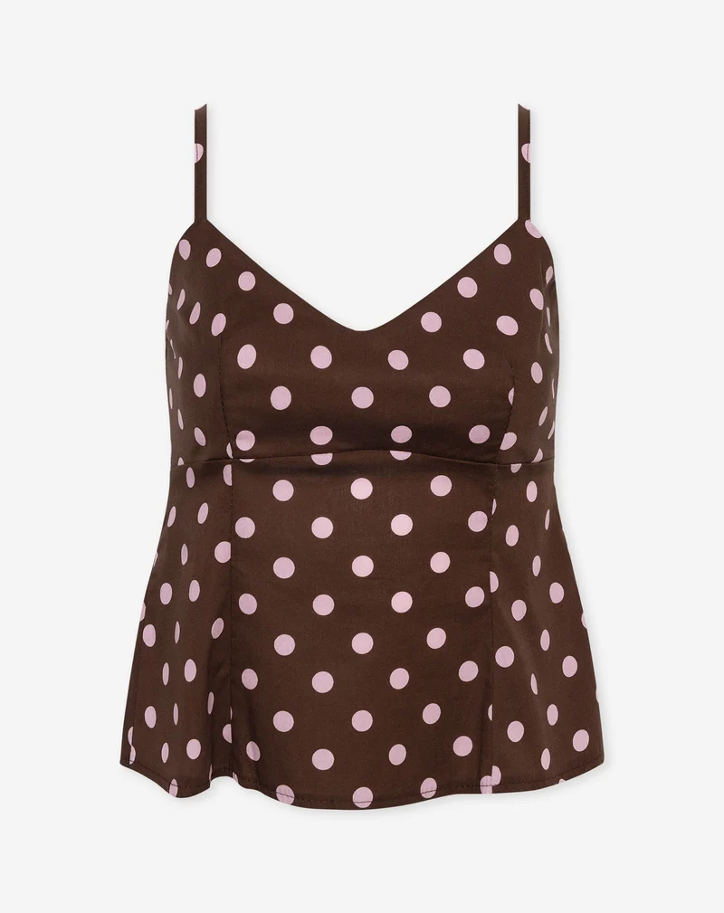 BEAU DOT CAMI TOP BRUIN
