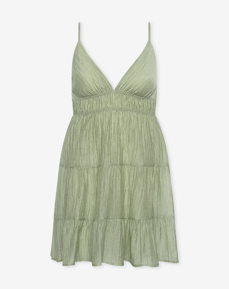 FANCY CHIFFON STRAPPY DRESS LICHTGROEN