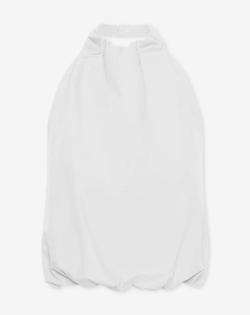 ROBIN COTTON HALTER BUBBLE HEM TOP WIT