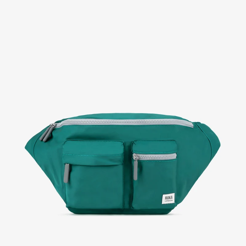 ROKA Ovale M XL Gerecyclede Nylon Tas - Blauwgroen