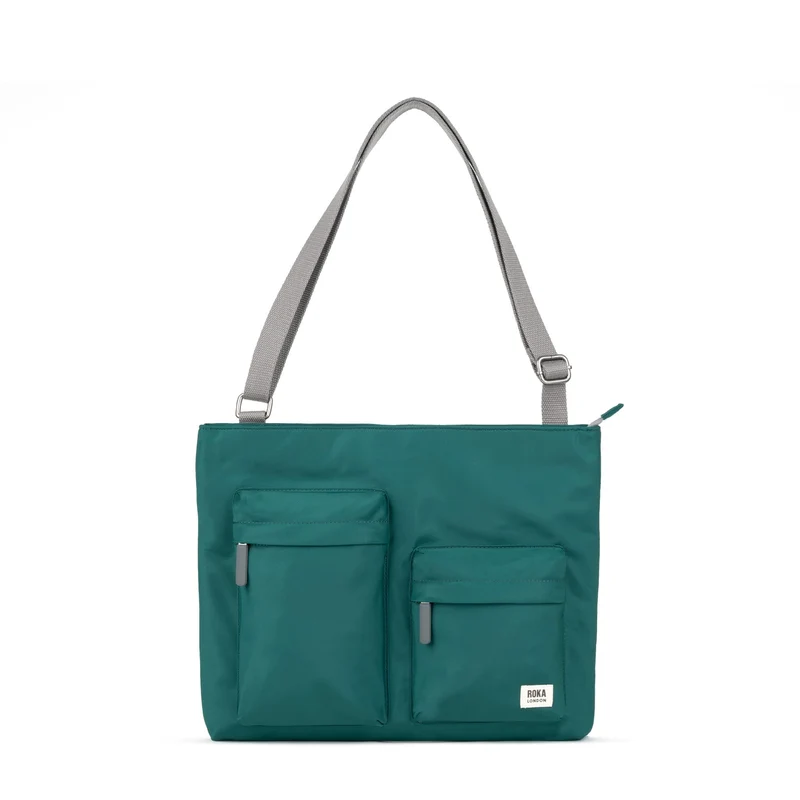 ROKA Moorgate M Medium Gerecyclede Nylon Tas - Blauwgroen