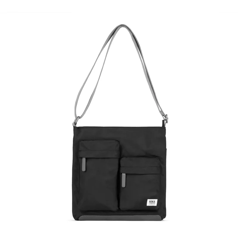 ROKA Kennington M Medium Tas van gerecycled nylon - Zwart