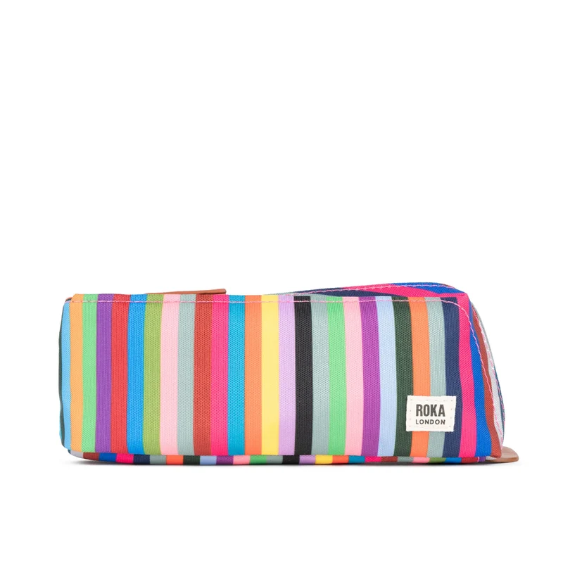 ROKA Pimlico Multi Stripe Kleine Gerecyclede Canvas Tas
