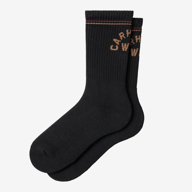 Carhartt WIP Herensokken met Arch Script-design | Zwart (in bewerking) Hamilton Brown