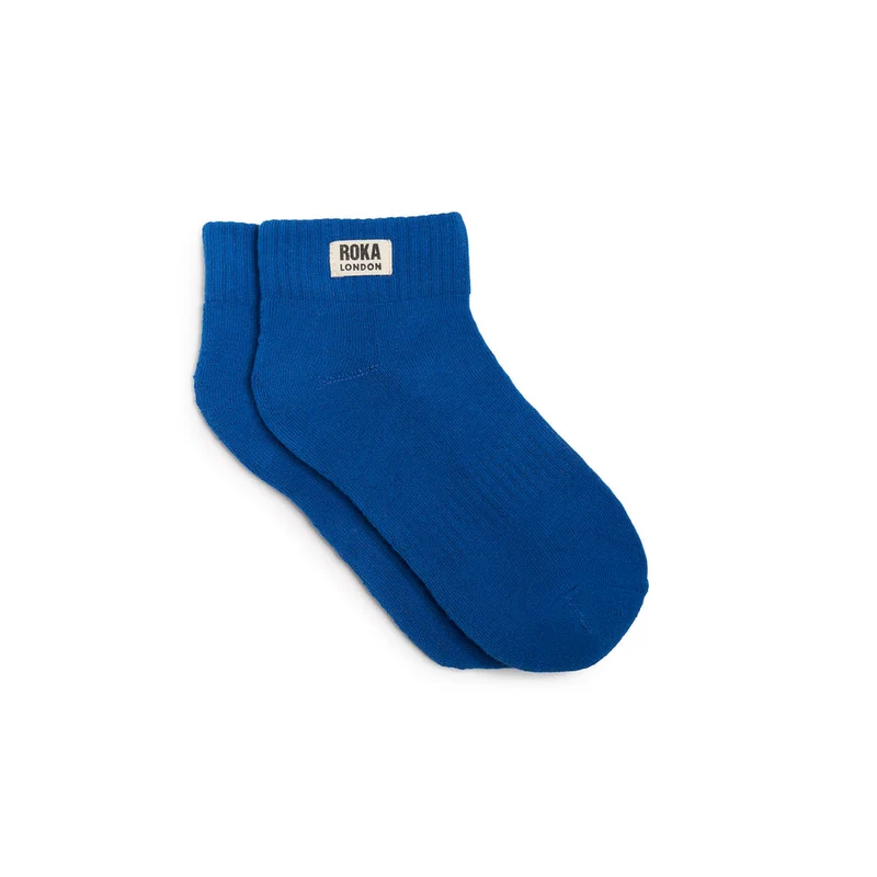 ROKA Wembley Biologisch Katoenen Crop Sokken - Felblauw