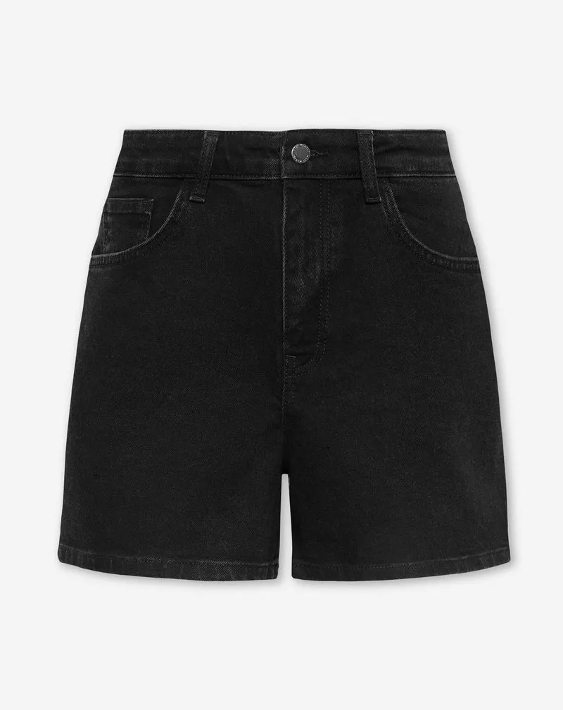 COMFORT MOM DENIM SHORT ZWART