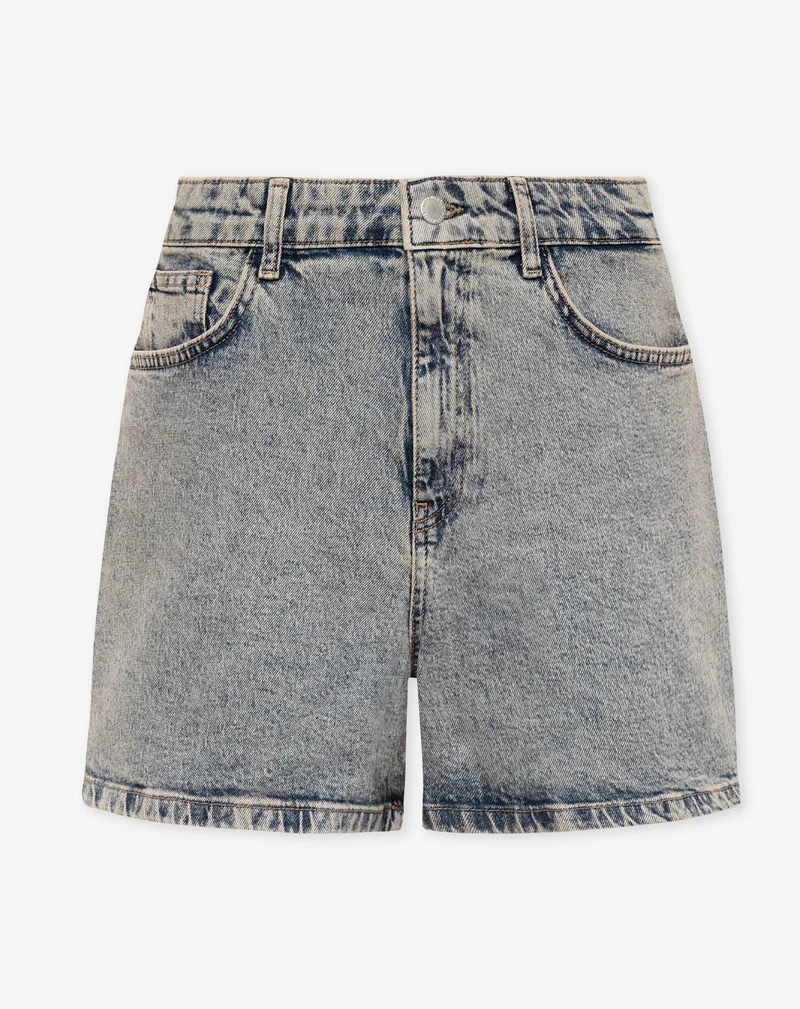 COMFORT MOM DENIM SHORT VINTAGE BLAUW