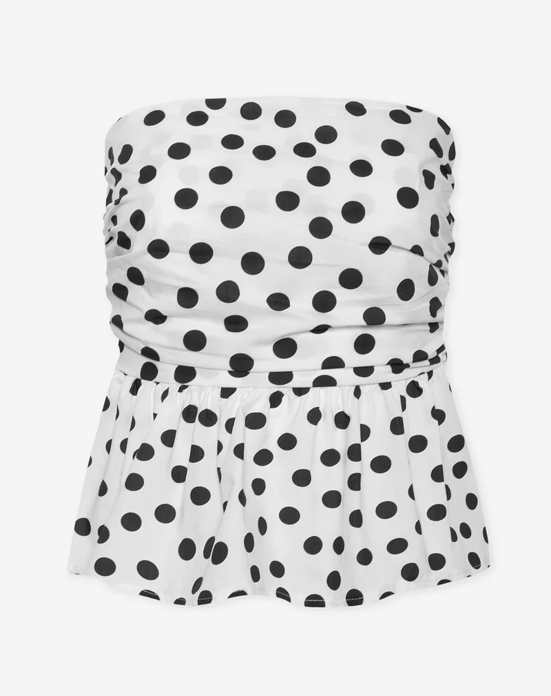 DOT PEPLUM TOP WIT