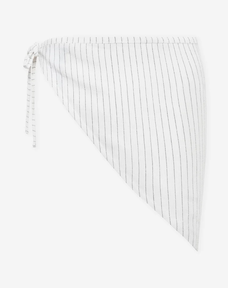 PINSTRIPE LINEN SCARF WIT