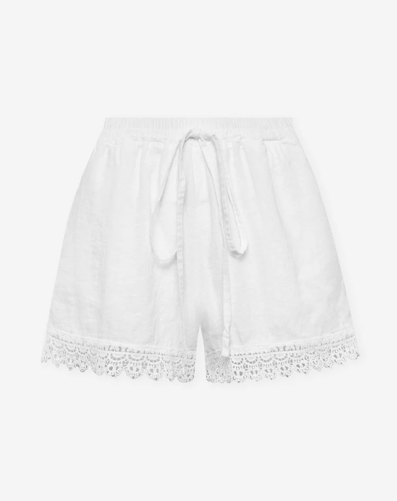 CARMEN LACE LINEN SHORTS WIT