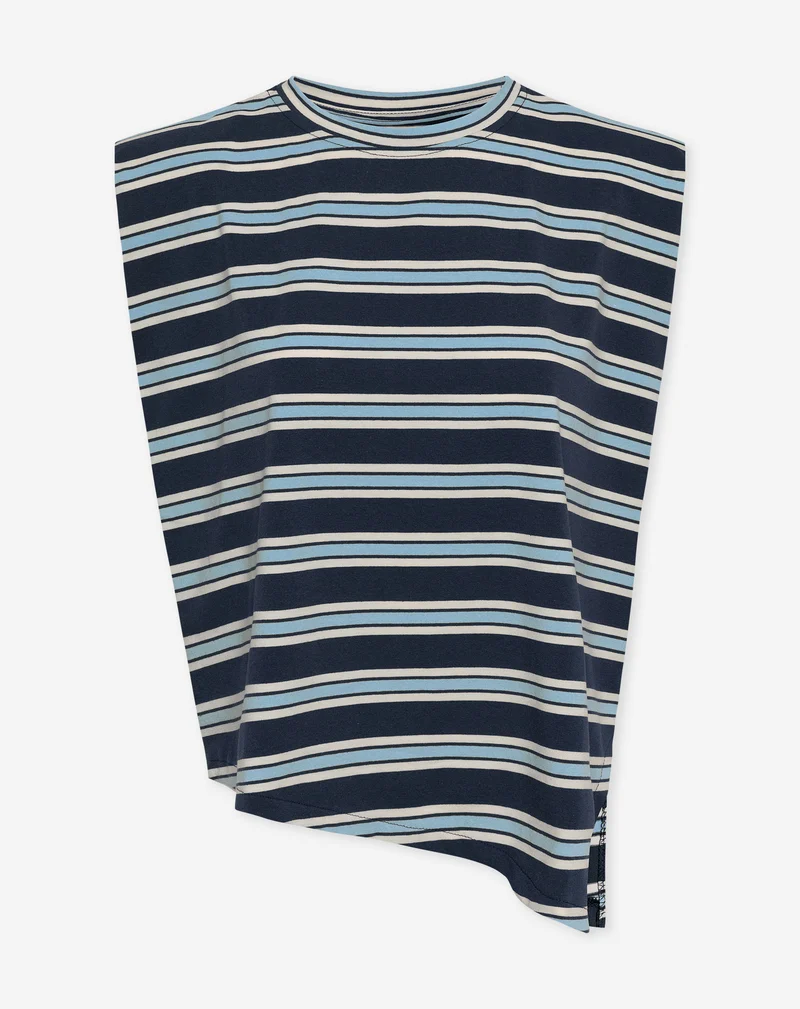 PADDED STRIPE TEE MARINEBLAUW