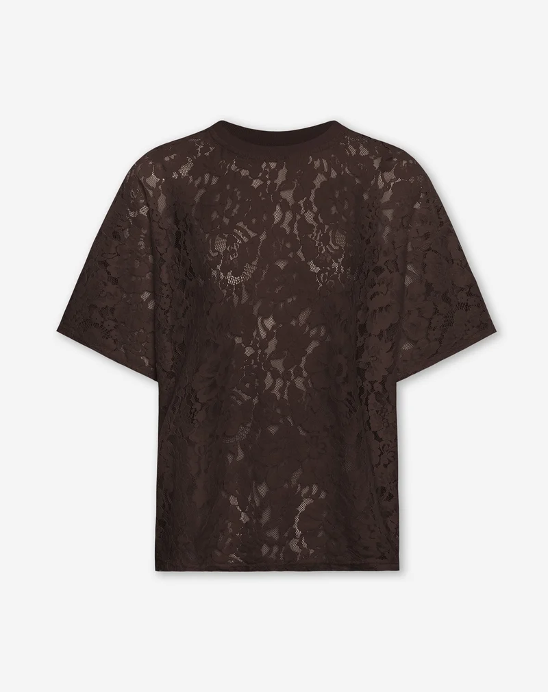 LACE TEE DONKERBRUIN