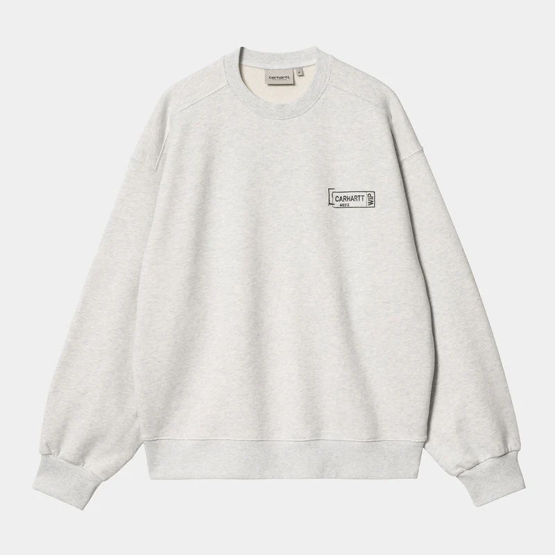 Carhartt WIP Heren Stamp Sweat Top - Ash Heather