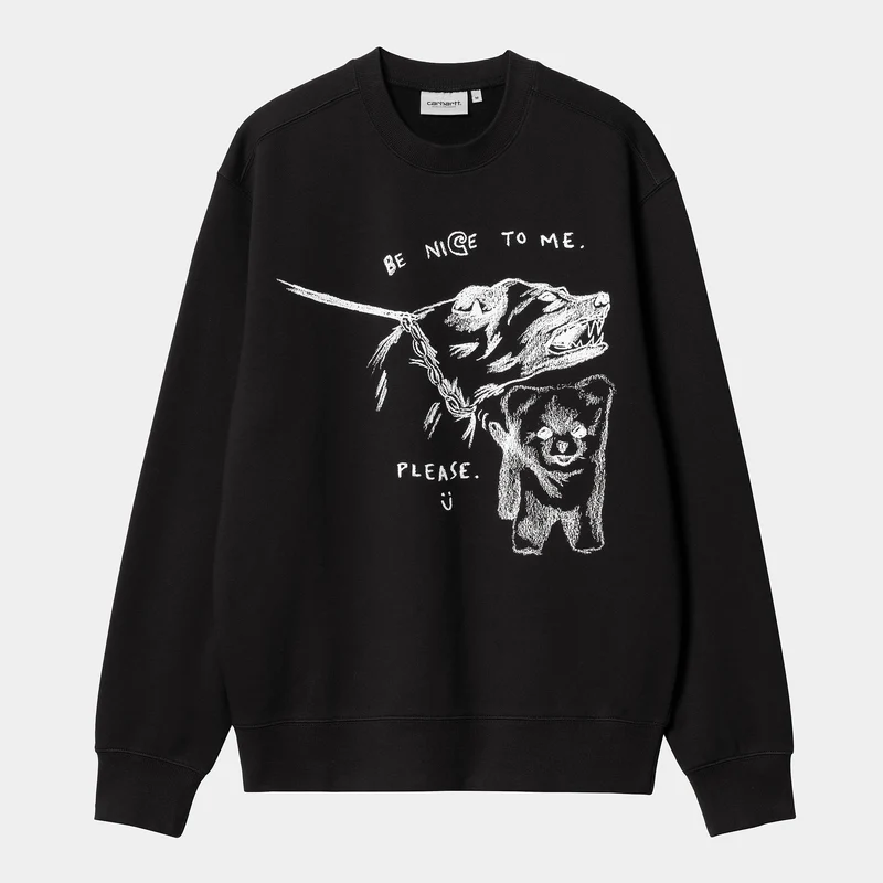Carhartt WIP Heren Pepe Be Nice Sweat Top - Zwart