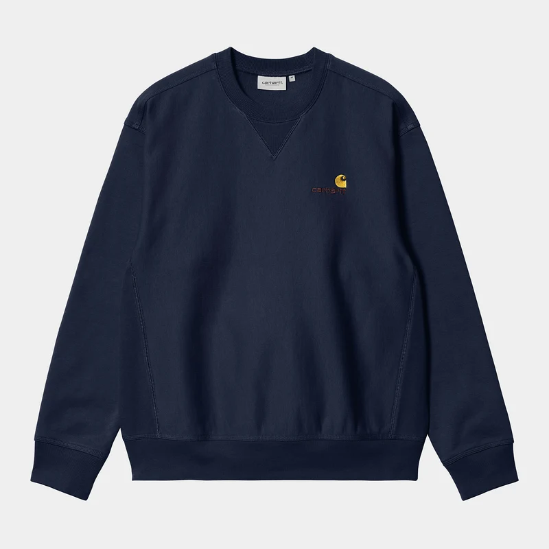 Carhartt WIP HEREN American Script Sweatshirt - Luchtmachtblauw
