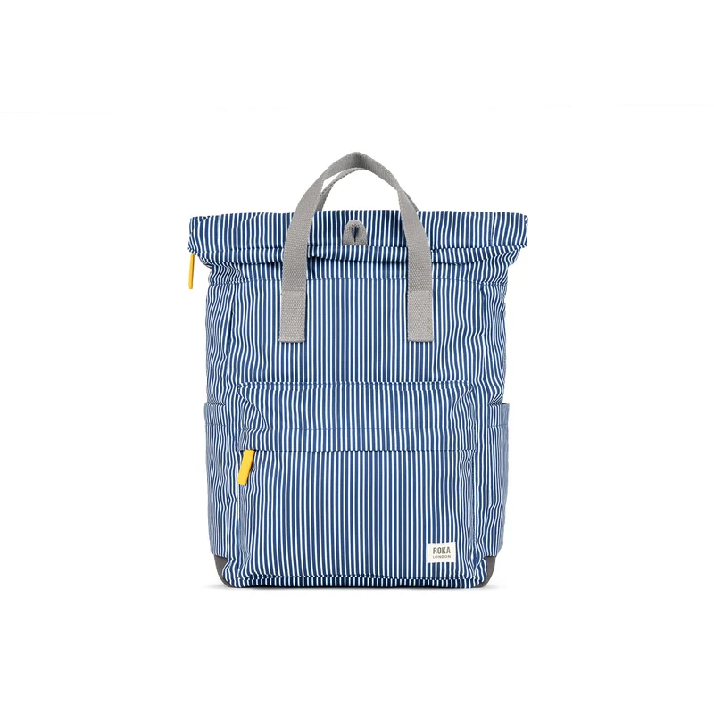 ROKA Canfield B Hickory Stripe Medium Tas van gerecycled canvas