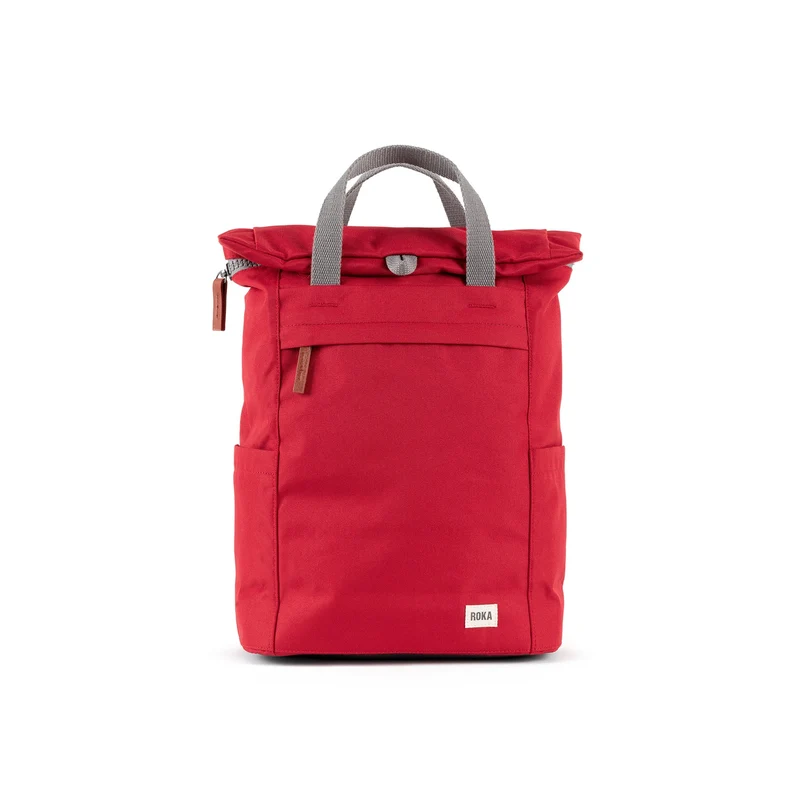 ROKA Finchley Een Mars Red Medium tas van gerecycled canvas