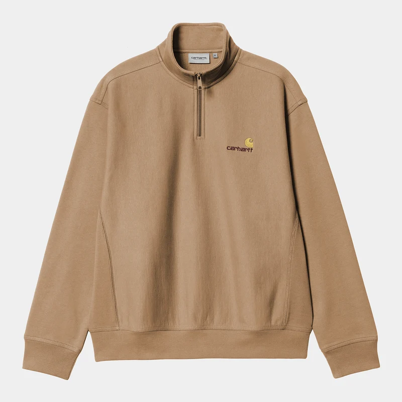 Carhartt WIP Heren halve rits American Script Sweatshirt - Pinda