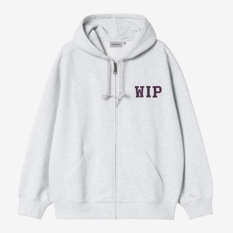 Carhartt WIP Heren Mini WIP Hoodie met rits aan de voorkant | Ash Heather