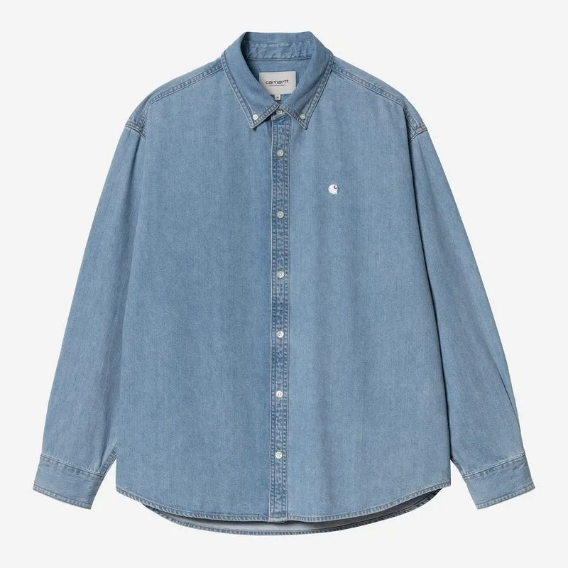 Carhartt WIP Lucas overhemd voor heren | Blauw gebleekt