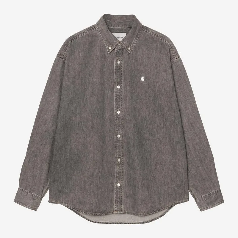 Carhartt WIP Lucas overhemd voor heren | Zwart gebleekt