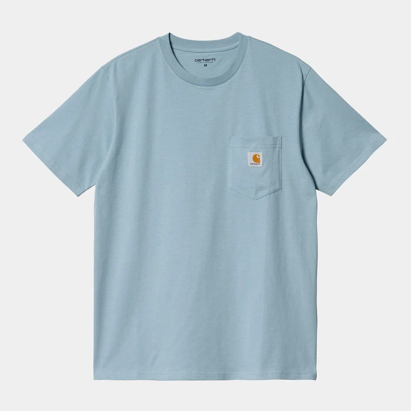 Carhartt WIP Heren T-shirt met korte mouwen en zak - Misty Sky