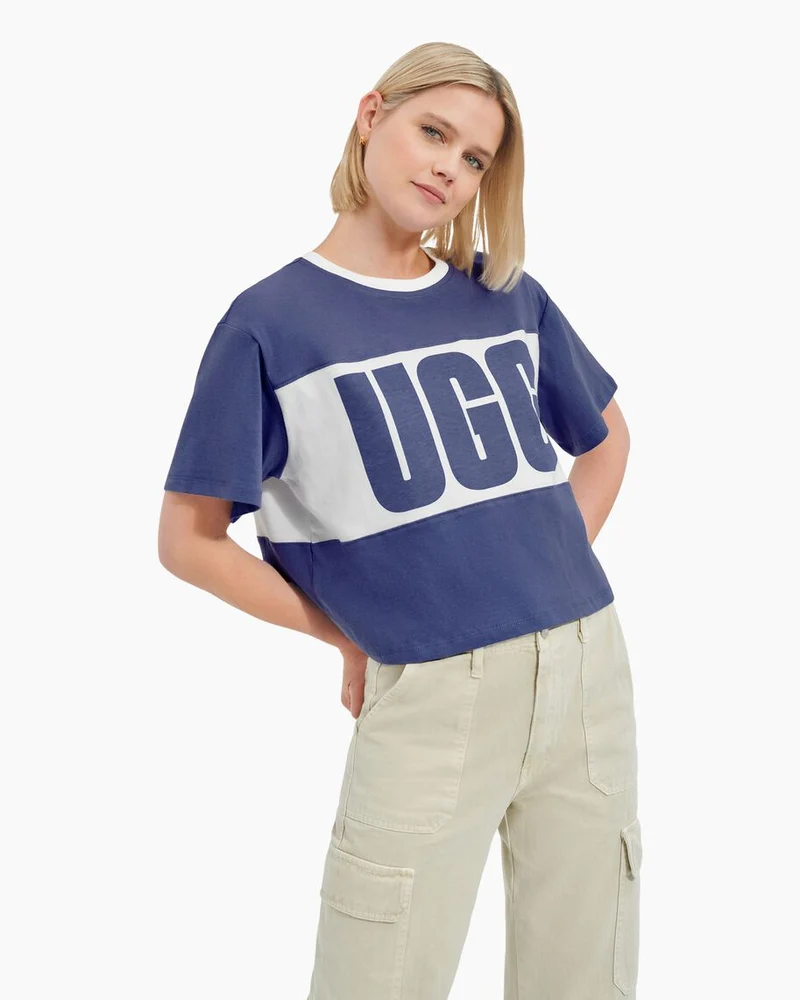 UGG Dames Jordene Colourblock Logo T-shirt - Maansteen