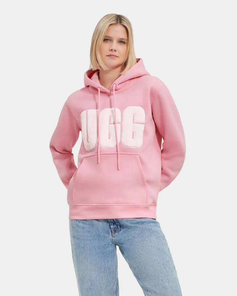 UGG Rey Fuzzy Logo-hoodie voor dames - Bloom