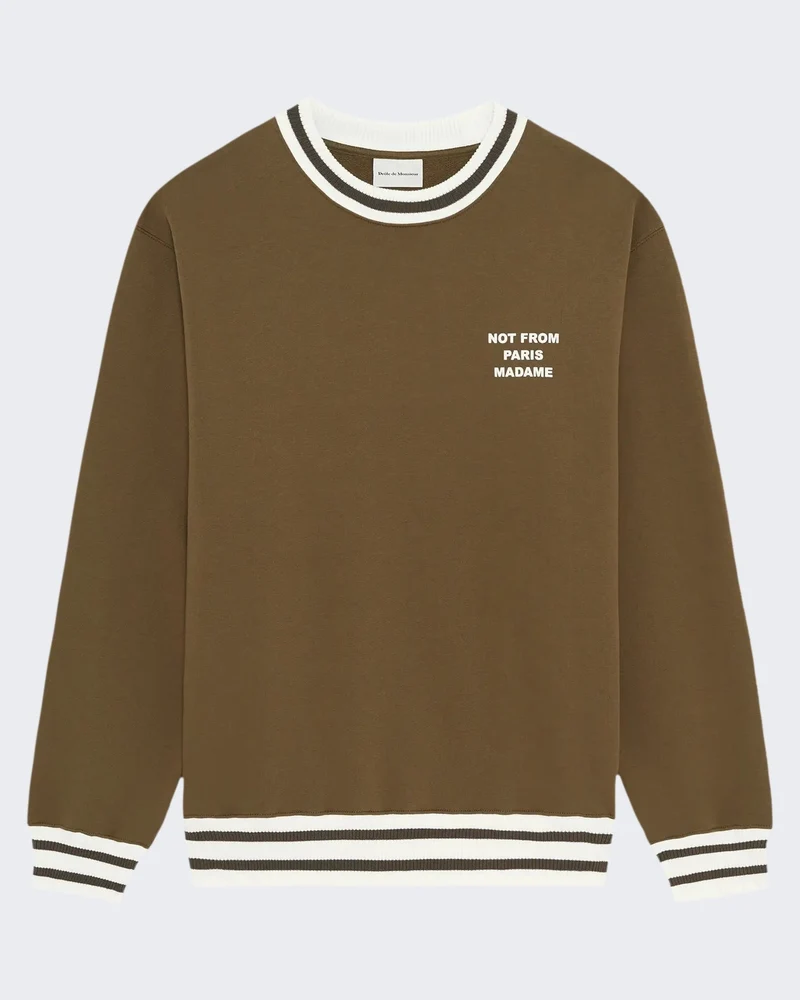 Heren Sport Slogan Sweatshirt Bruin