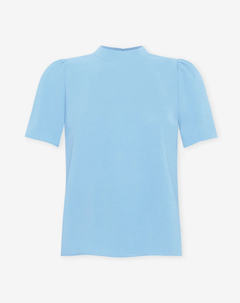 JULIE SHORT SLEEVE TOP LICHTBLAUW