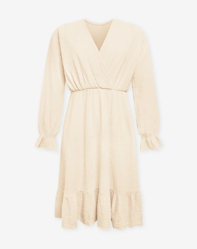 LEA MOUSSELINE DRESS ZAND