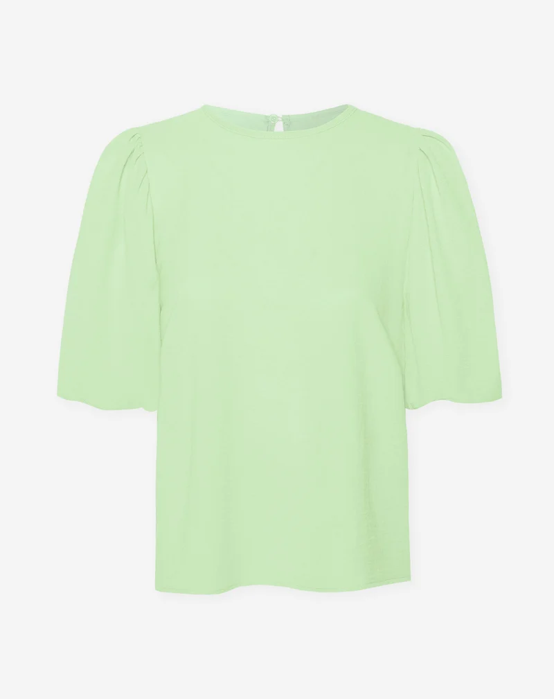 JULIE PUFF SLEEVE TOP PISTACHE