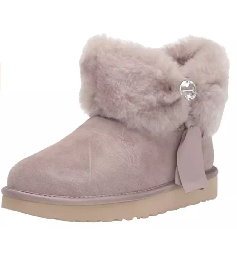 UGG Minilaarzen met geplooid bont voor dames - Oyster