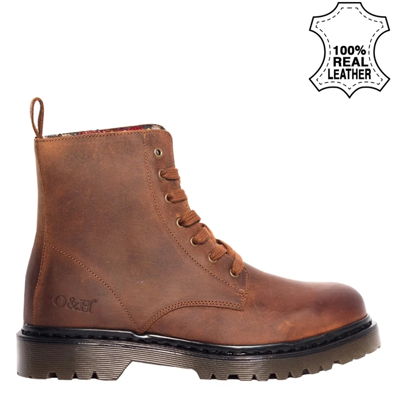 Oak & Hyde Brixton 7 leren dameslaarzen - cognac