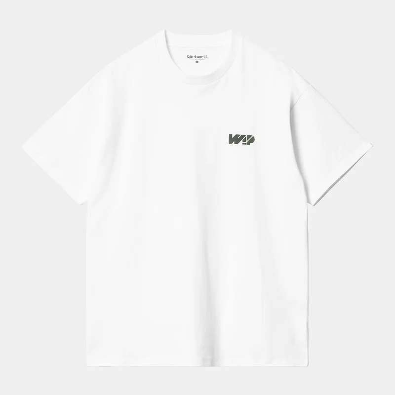 Carhartt WIP Heren Assemble biologisch T-shirt met korte mouwen - wit / rookgroen