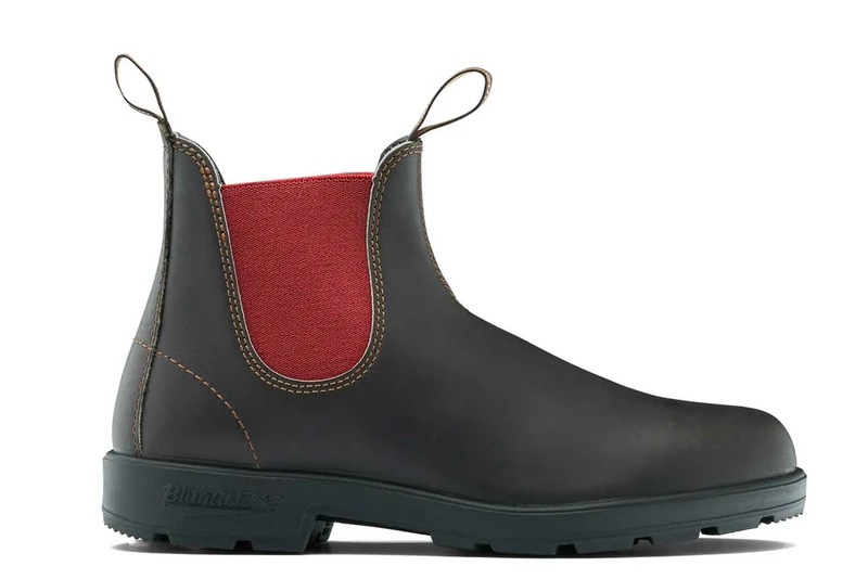 Blundstone Unisex 2500 Originals Volnerfleer Chelsea Laars | Bruin Karmozijnrood