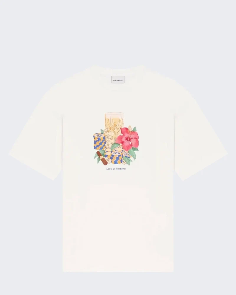 Heren Hibiscus Club T-Shirt Wit
