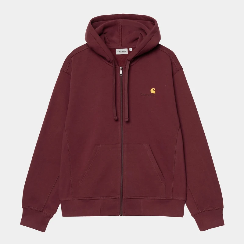 Carhartt WIP HEREN American Script Jas met ritssluiting en capuchon - Malbec