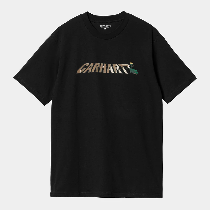 Carhartt WIP Heren Dandelion Script biologisch T-shirt met korte mouwen - zwart