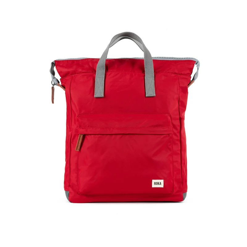 ROKA Bantry Grote tas van gerecycled nylon met cranberrymotief