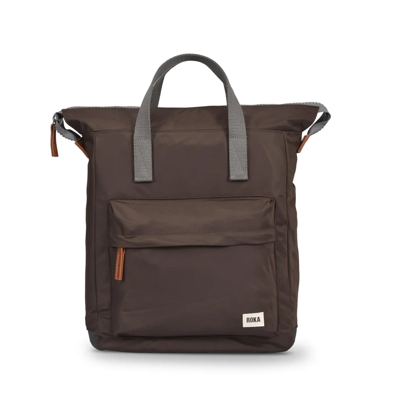 ROKA Bantry B Donkere chocolade middelgrote tas van gerecycled nylon